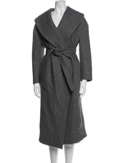 Pre-owned Lutz Huelle Wool Coat In Grey