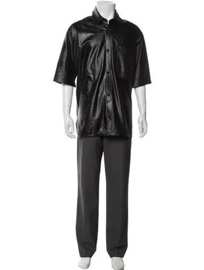 Pre-owned Lu'u Dan Animal Print Short Sleeve Shirt In Blue