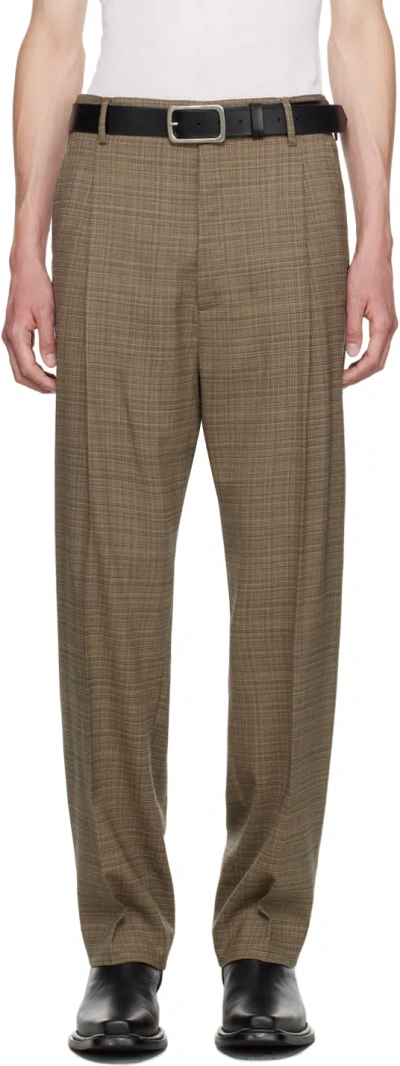 Lu'u Dan Beige & Black Tailored Trousers In Beige / Black Check