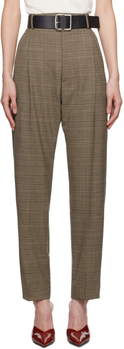 Lu'u Dan Beige & Black Tailored Trousers In Beige / Black Check