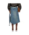 Lu'u Dan Blue Apron Denim Midi Skirt In Blue