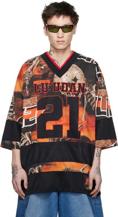 Lu'u Dan Black & Orange Hockey L-d T-shirt In Reaper Movie