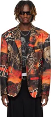 Lu'u Dan Black & Orange Slim Jim Blazer In Reaper Movie