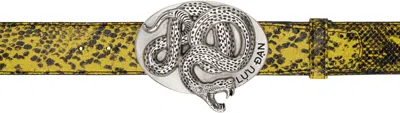 Lu'u Dan Black & Yellow 'year Of The Snake' Jungle Carpet Python Belt