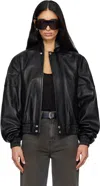 Lu'u Dan Black Blouson Leather Jacket In Black