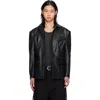 Lu'u Dan Black Cinched Leather Blazer In Black