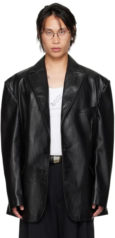 Lu'u Dan Black Clot Edition Oversized Tailored Faux-leather Blazer