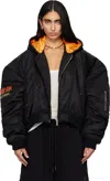 Lu'u Dan Black Distorted Ma1 Bomber Jacket In Blue