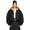 Lu'u Dan Black Distorted Ma1 Bomber Jacket In Black