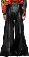 Lu'u Dan Black Flight Leather Pants In Elephant Black
