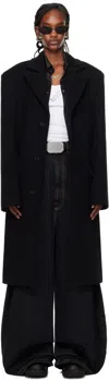 Lu'u Dan Black Heavy Coat In Black