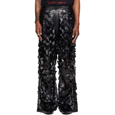 Lu'u Dan Laser Cut Faux Leather Pants In Animal Print