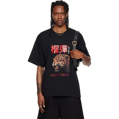 Lu'u Dan Black Leopard Graphic T-shirt In Animal Print