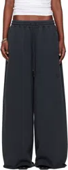 Lu'u Dan Black Raw-cut Bontan Sweatpants In Overdyed Black