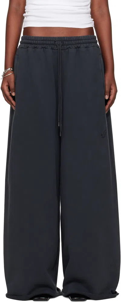 Lu'u Dan Black Raw-cut Bontan Sweatpants In Overdyed Black