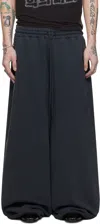 Lu'u Dan Black Raw-cut Bontan Sweatpants In Overdyed Black