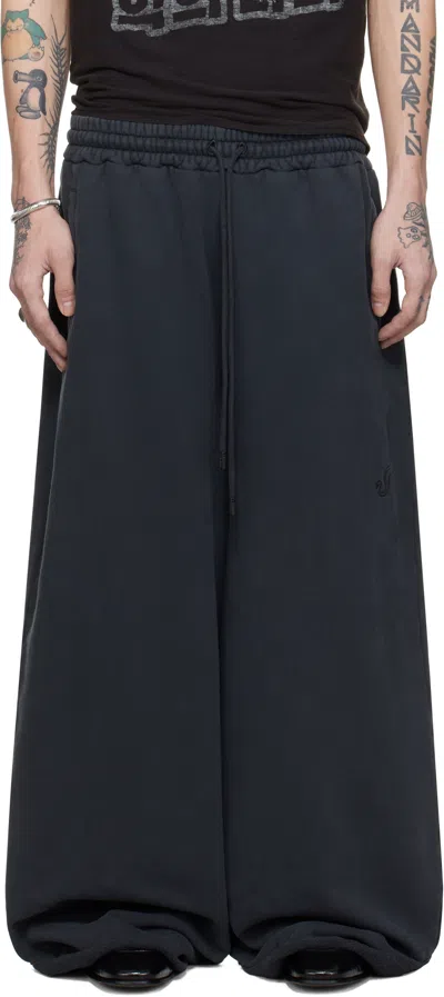 Lu'u Dan Black Raw-cut Bontan Sweatpants In Overdyed Black