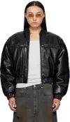 Lu'u Dan Riot Faux Leather Bomber Jacket In Black