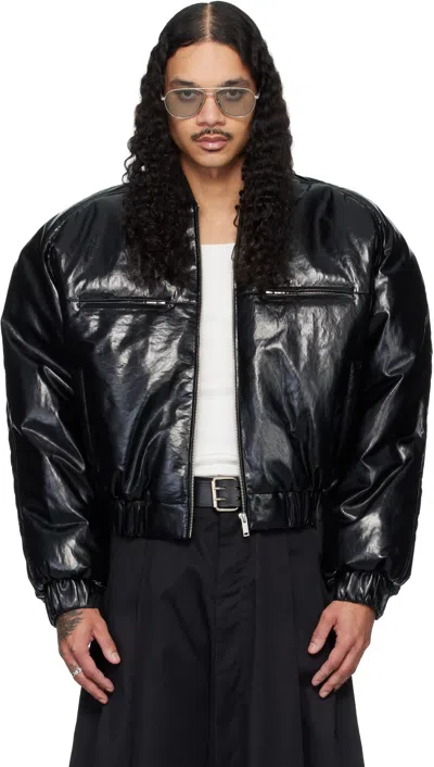 Lu'u Dan Black Riot Faux-leather Bomber Jacket