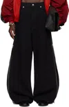 Lu'u Dan Black Side Zip Jeans In Black Rinse