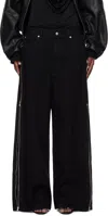 Lu'u Dan Black Side Zip Jeans In Black Rinse