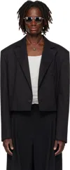 Lu'u Dan Black Slashed Blazer In Black