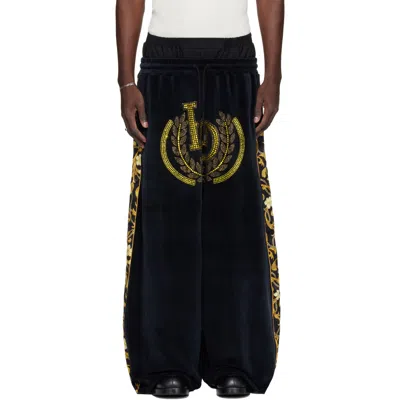Lu'u Dan Black Supa-sleaze Track Pants In Baroque Black