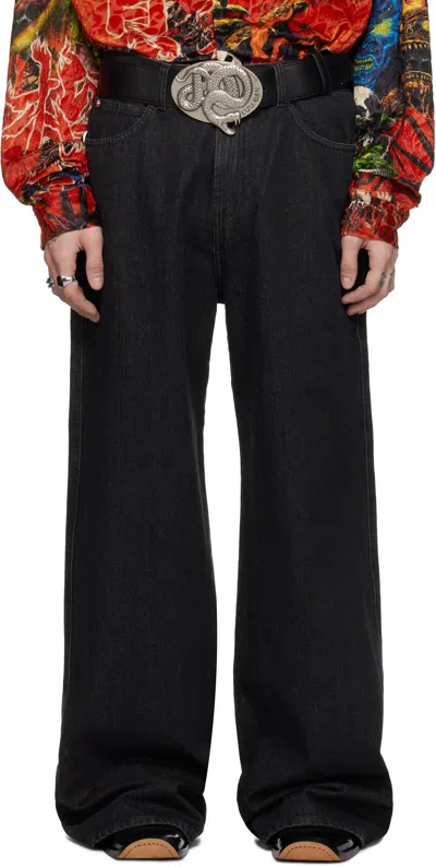 Lu'u Dan Black Vintage Wash Phat Jeans