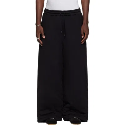 Lu'u Dan Black Wadded Bontans Sweatpants In Soft Black