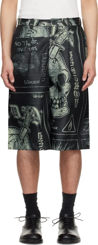 Lu'u Dan Black Wide Leg Shorts