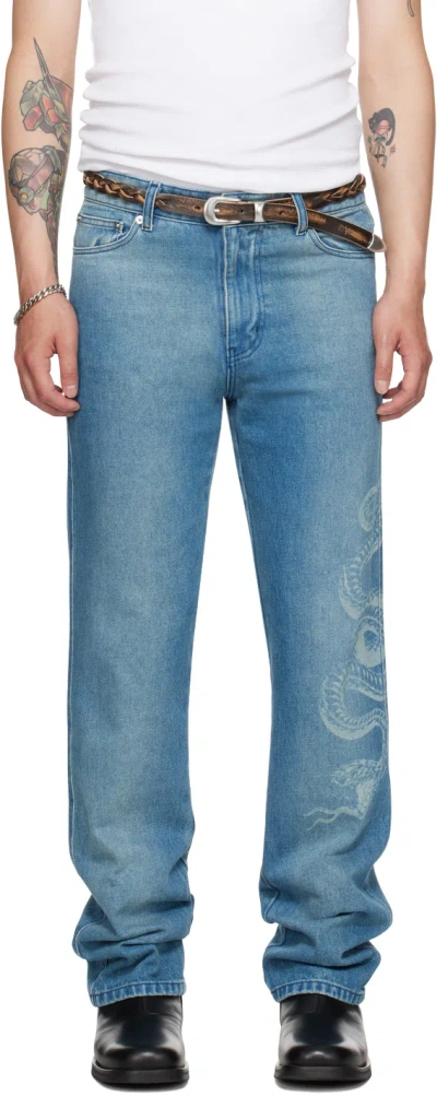 Lu'u Dan Blue Clot Edition Straight Leg Jeans In Light Blue Wash