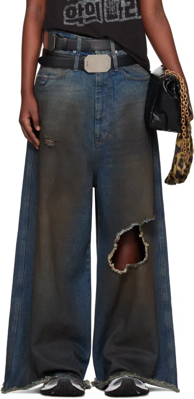 Lu'u Dan Blue Dumpster Denim Jeans In Dirty Blue