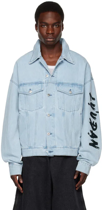 Lu'u Dan Blue Faded Denim Jacket In Cloud Blue + Logo Pr