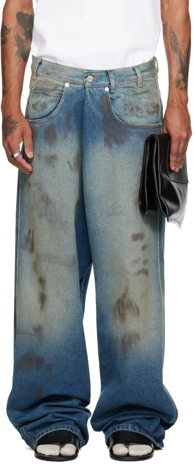 Lu'u Dan Blue Kriss Kross Jeans In Stained Blue | ModeSens