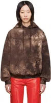 Lu'u Dan Brown Bleached Ink Hoodie In Bleached Brown