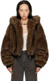 Lu'u Dan Brown Yeti Outlaw Faux-fur Jacket In Brown