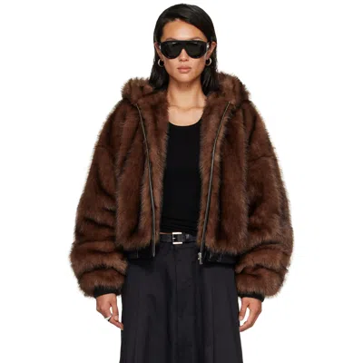Lu'u Dan Brown Yeti Outlaw Faux-fur Jacket