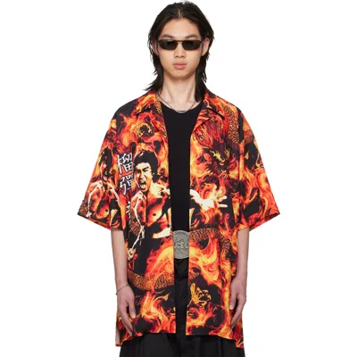 Lu'u Dan Bruce Lee X Lựu Đạn Black & Orange Sleaze Shirt In Red