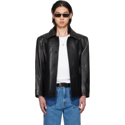 Lu'u Dan Bruce Lee X Lựu Đạn Black Leather Creep Jacket