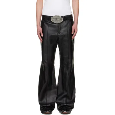 Lu'u Dan Bruce Lee X Lựu Đạn Black Lựu Bells Bell Bottom Leather Pants In Multi