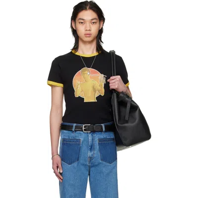 Lu'u Dan Bruce Lee X Lựu Đạn Black Ringer T-shirt