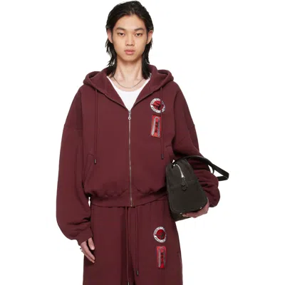 Lu'u Dan Bruce Lee X Lựu Đạn Burgundy Zip Hoodie In Brown