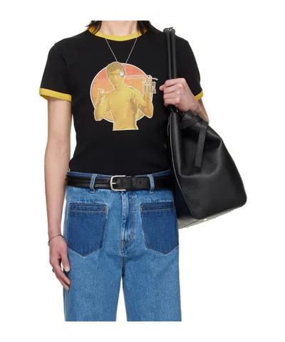 Lu'u Dan Bruce Lee X  Collaboration Ringer Crew Neck T-shirt In Black