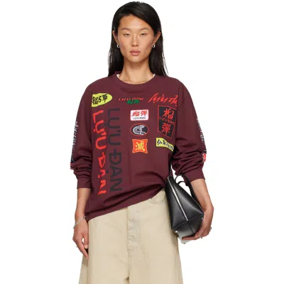 Lu'u Dan Burgundy Oversized Long Sleeve T-shirt In Dried Blood