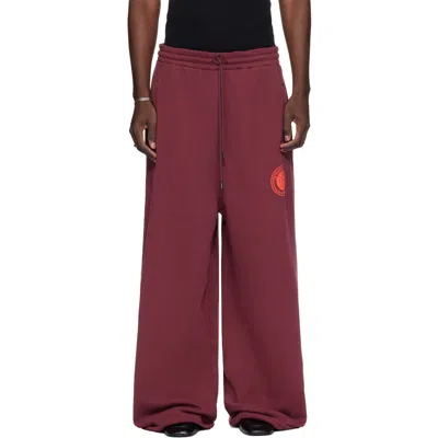 Lu'u Dan Burgundy Raw-cut Bontan Sweatpants In Dried Blood