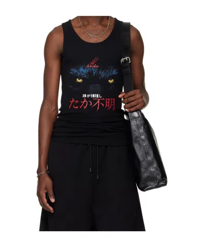 Lu'u Dan Ssense Exclusive Black Ribbed Tank Top