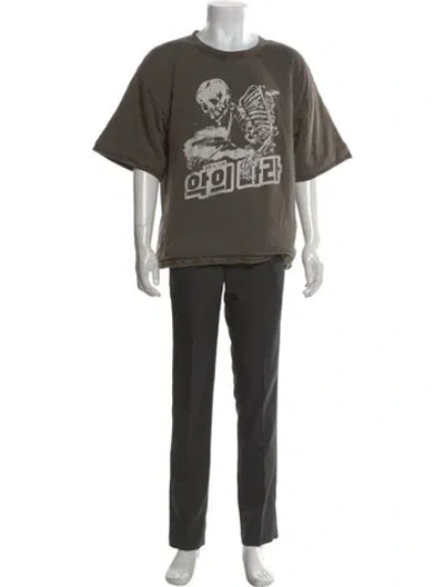 Pre-owned Lu'u Dan Graphic Print Crew Neck T-shirt W/ Tags In Green