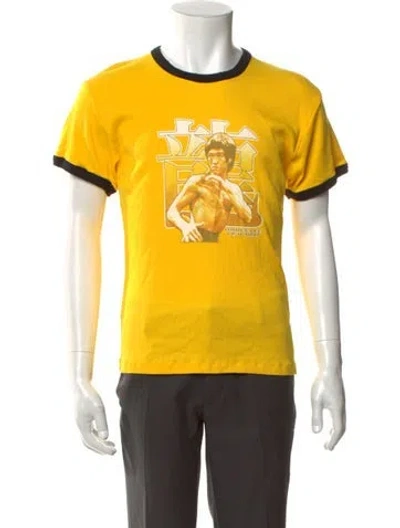 Pre-owned Lu'u Dan Graphic Print Crew Neck T-shirt In Yellow