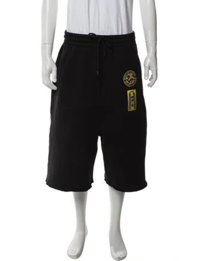 Pre-owned Lu'u Dan Graphic Print Jogger Shorts In Black