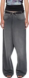 Lu'u Dan Gray Kriss Kross Jeans In Black